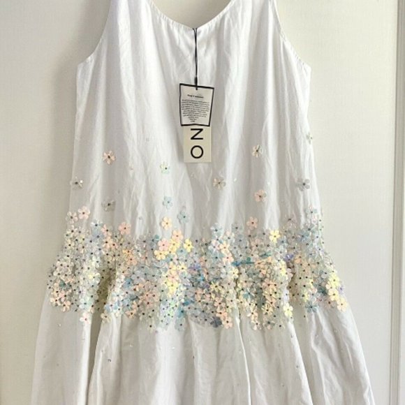 Suno White Sun Dress with Sequins - Picture 15 of 15